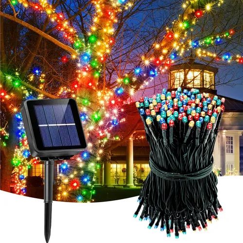 LUCES NAVIDEÑAS CON PANEL SOLAR