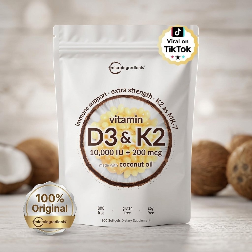 Vitamina D3 10,000 IU K2 MK7 - Micro Ingredients - Importada – Image 6