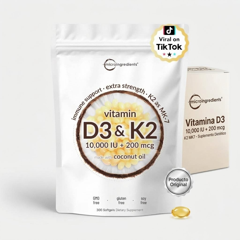 Vitamina D3 10,000 IU K2 MK7 - Micro Ingredients - Importada – Image 4