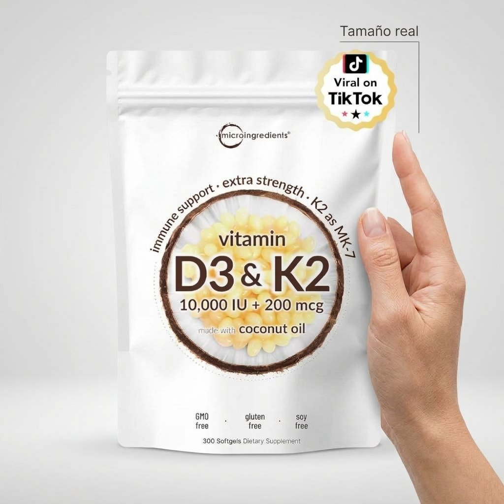 Vitamina D3 10,000 IU K2 MK7 - Micro Ingredients - Importada – Image 3