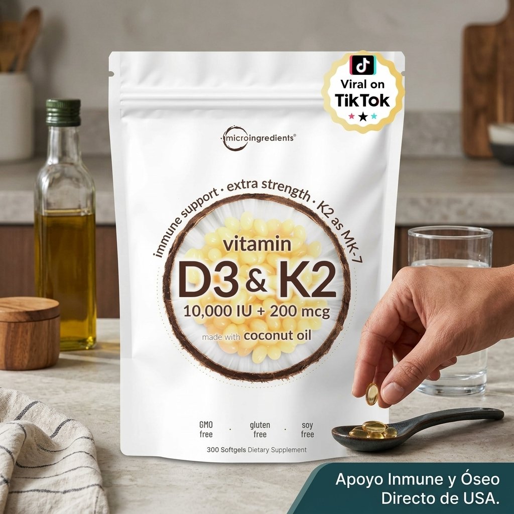 Vitamina D3 10,000 IU K2 MK7 - Micro Ingredients - Importada – Image 2