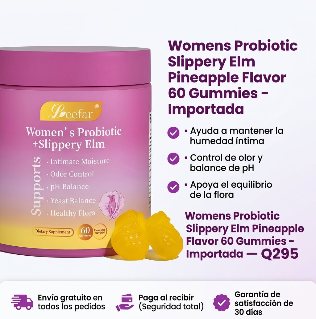 Womens Probiotic Slippery Elm Pineapple Flavor 60 Gummies - Importada – Image 5
