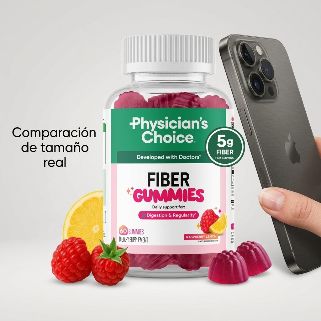 Fiber Gummies Physicians Choice Raspberry Lemon Importada – Image 3