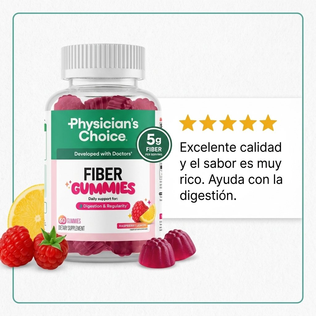 Fiber Gummies Physicians Choice Raspberry Lemon Importada – Image 7