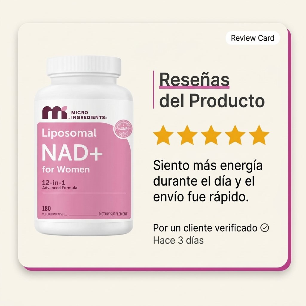Liposomal NAD for Women 12 en 1 Micro Ingredients Importada – Image 7