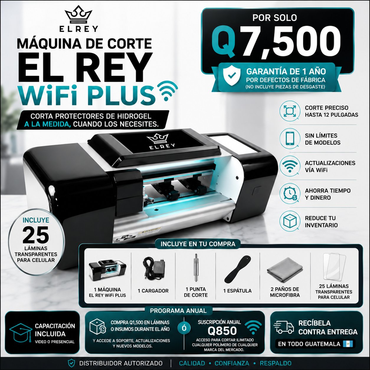 Máquina cortadora de hidrogel El Rey WiFi Plus — foto 2