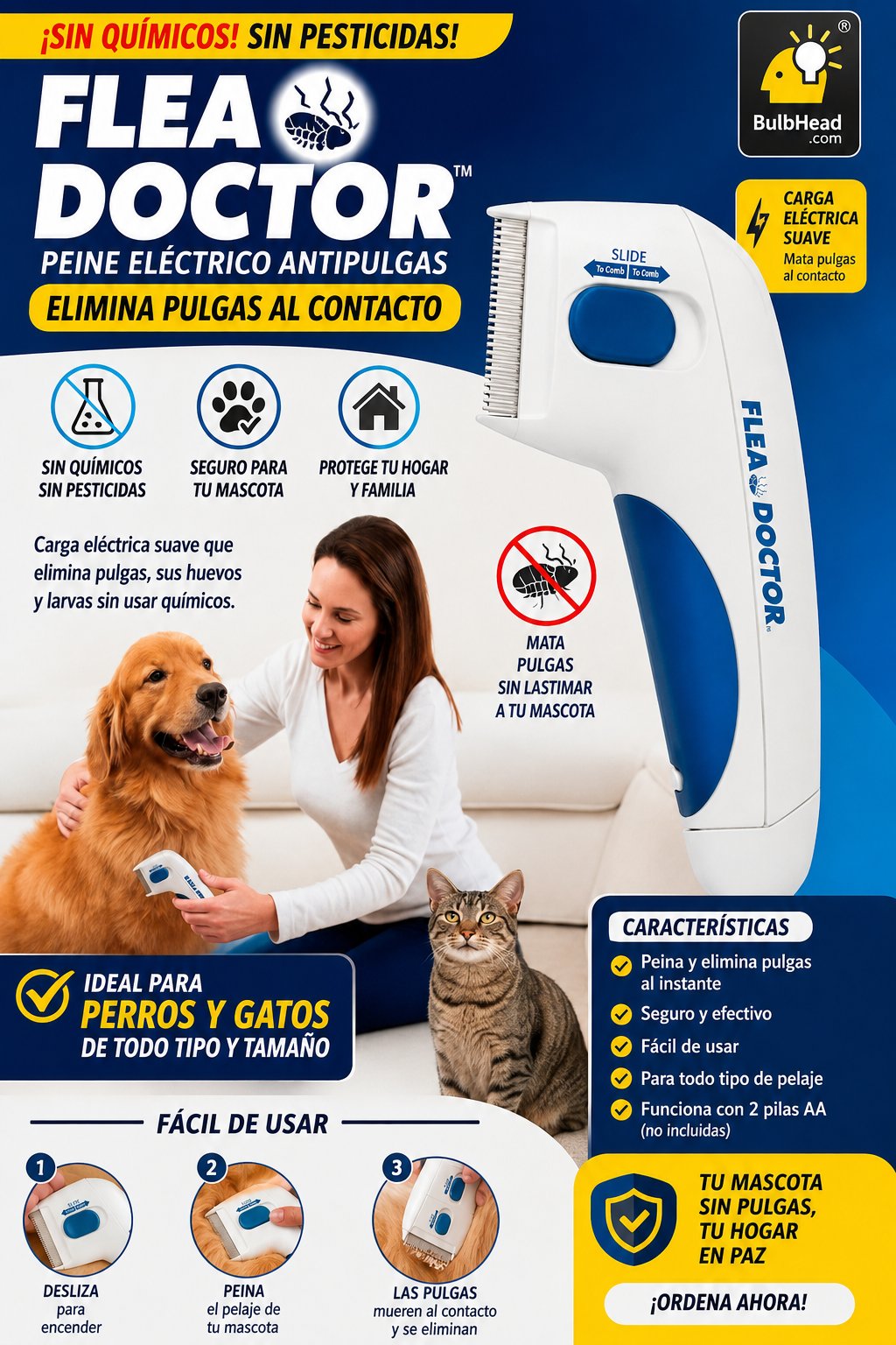 Peine Eléctrico Anti-Pulgas Inspector — foto 2