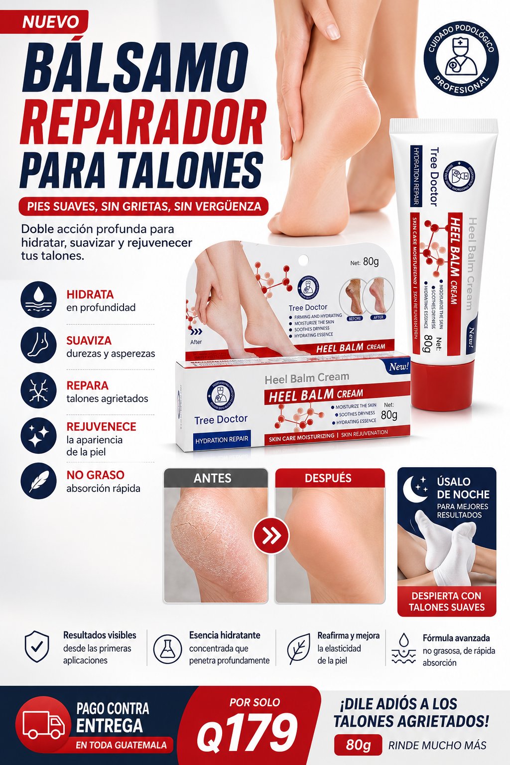 Crema/Bálsamo reparador para talones agrietados (80g) — foto 2
