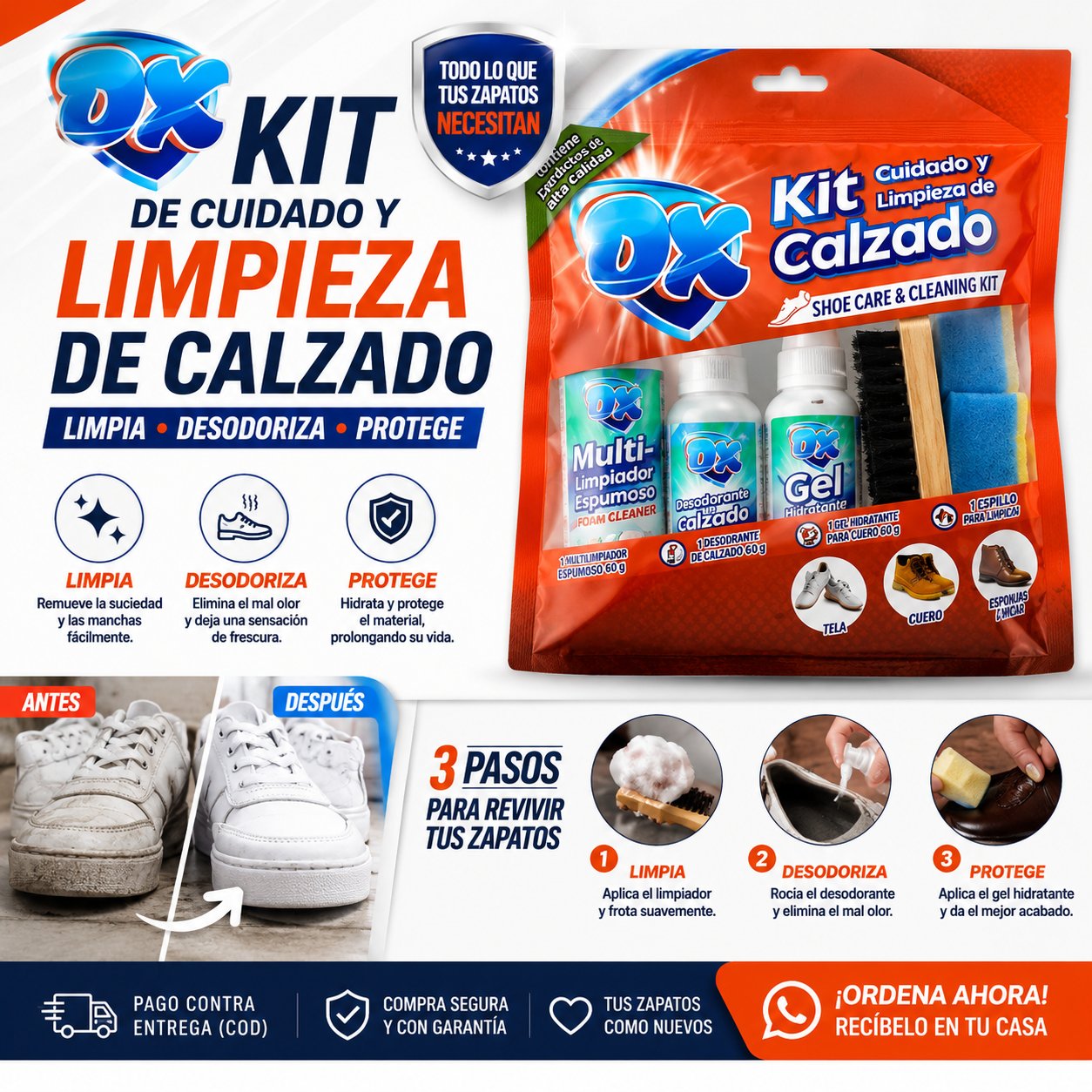 Kit de Renovación de Calzado Ebullient OX (3 Pasos) — foto 2