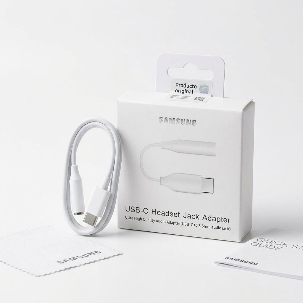 Cable Samsung Adaptador Auxiliar Tipo C a Plug 3.5 Mm Color Blanco – Image 4