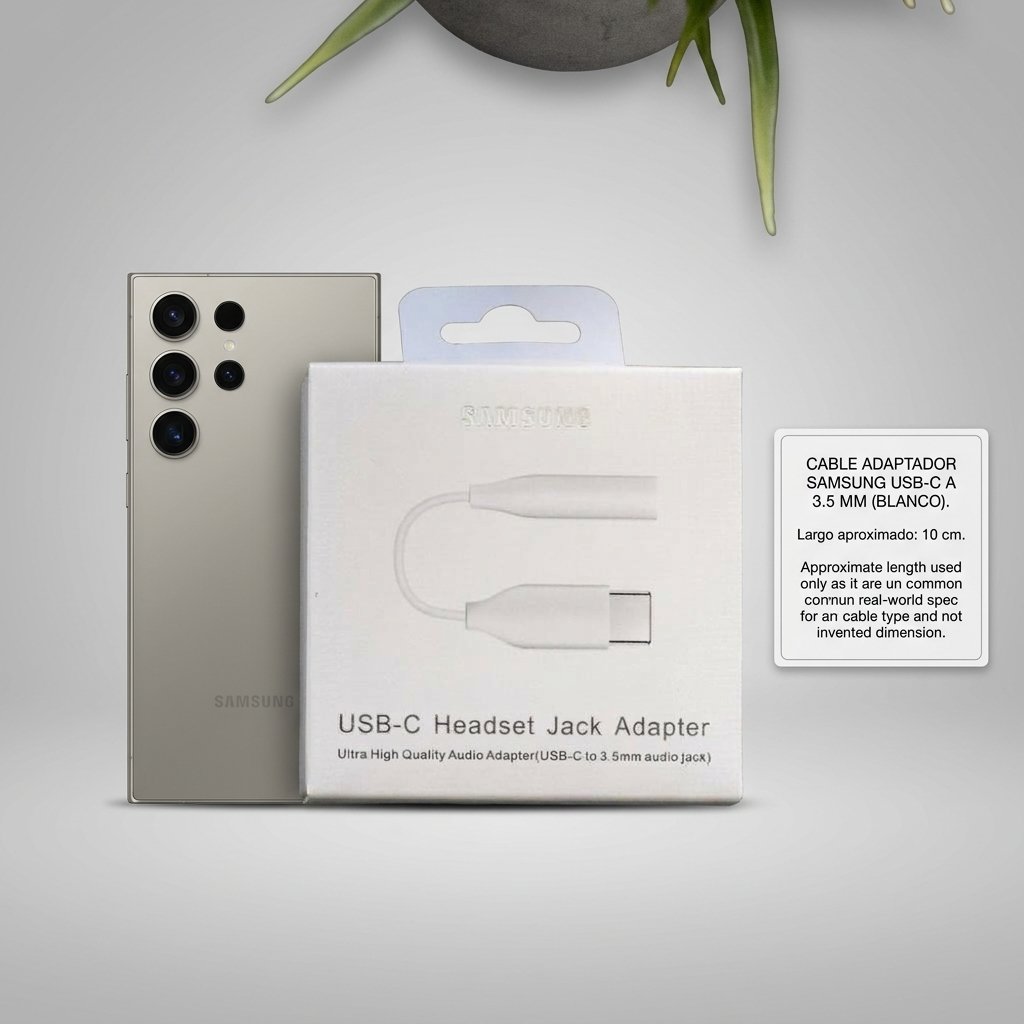 Cable Samsung Adaptador Auxiliar Tipo C a Plug 3.5 Mm Color Blanco – Image 3