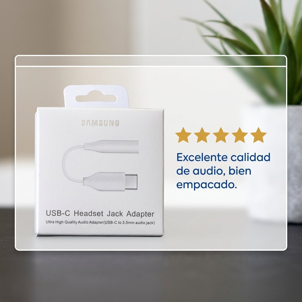 Cable Samsung Adaptador Auxiliar Tipo C a Plug 3.5 Mm Color Blanco – Image 7