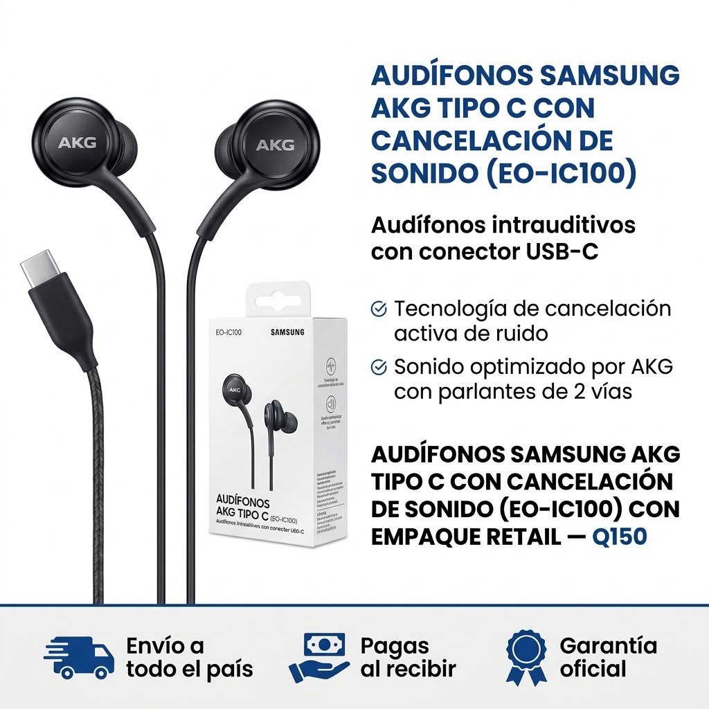 Audifonos Samsung akg Tipo C con Cancelacion de Sonido (eo-ic100) con Empaque Retail – Image 6