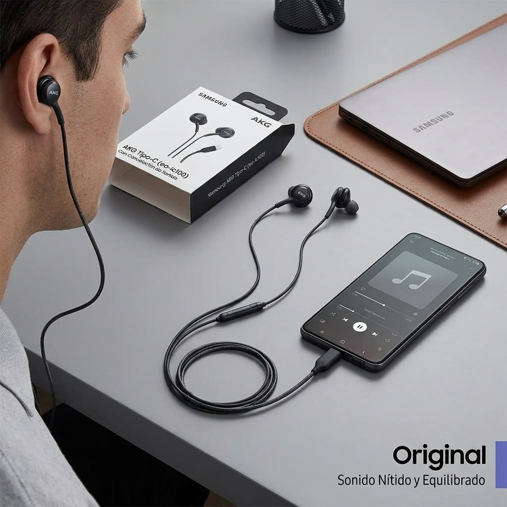 Audifonos Samsung akg Tipo C con Cancelacion de Sonido (eo-ic100) con Empaque Retail – Image 3
