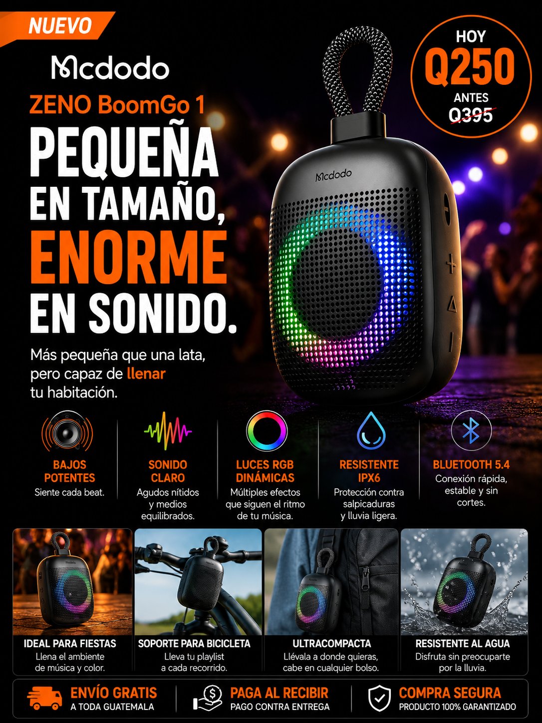 Accesorio McDodo ZENO Boomgo 1 Mini portable bocina Wireless Speaker Unbelievably Spacious Sound — foto 2