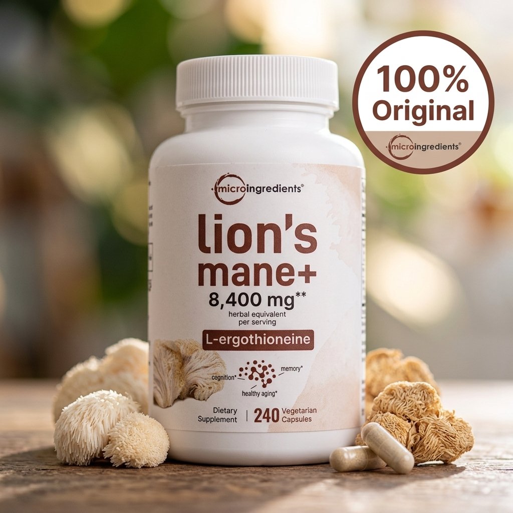 Lion's Mane+ Micro Ingredients 8,400mg — 240 Cápsulas Vegetarianas — foto 2