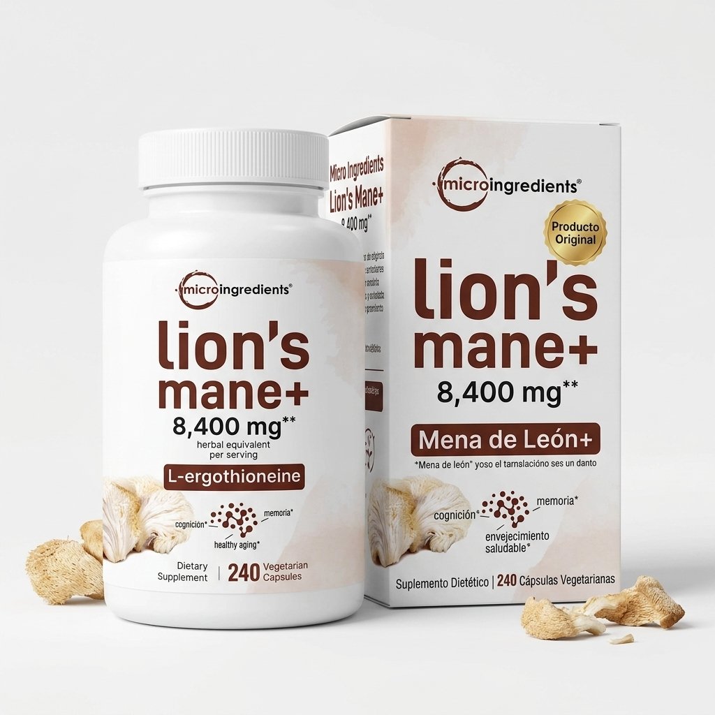 Lion's Mane+ Micro Ingredients 8,400mg — 240 Cápsulas Vegetarianas — foto 3