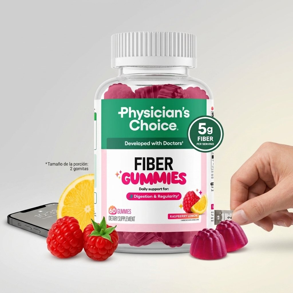 Fiber Gummies Physician's Choice Raspberry Lemon — 60 Gummies — foto 7