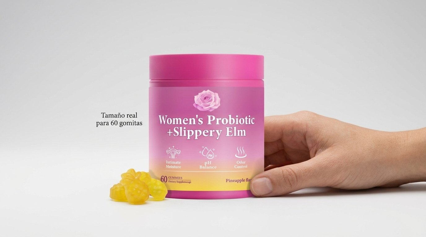Women's Probiotic + Slippery Elm Pineapple Flavor — 60 Gummies — foto 7