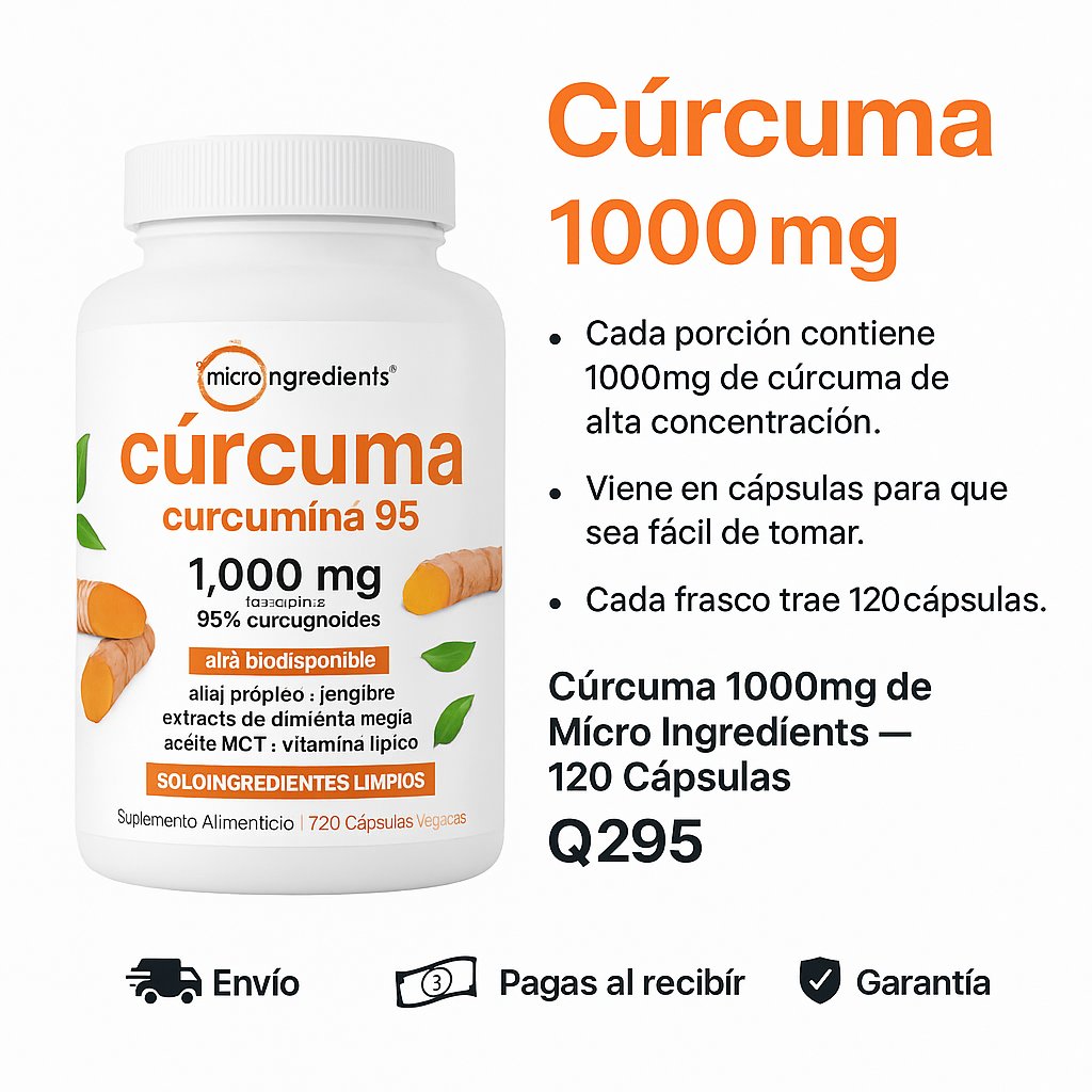 Cúrcuma 1000mg de Micro Ingredients — 120 Cápsulas — foto 6