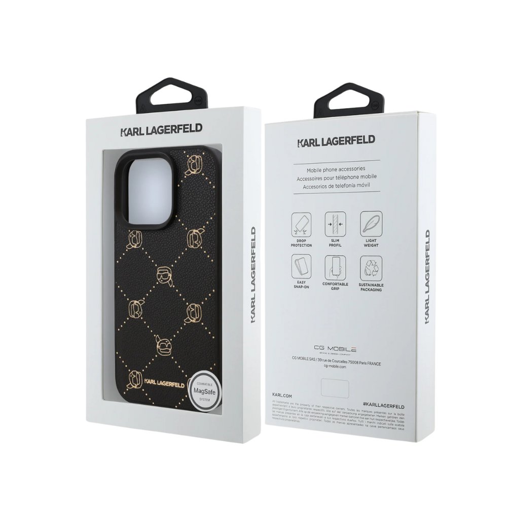 Estuche Karl Lagerfeld Hc MagSafe Pu K. Heads Black iPhone 16 Pro Max — foto 3