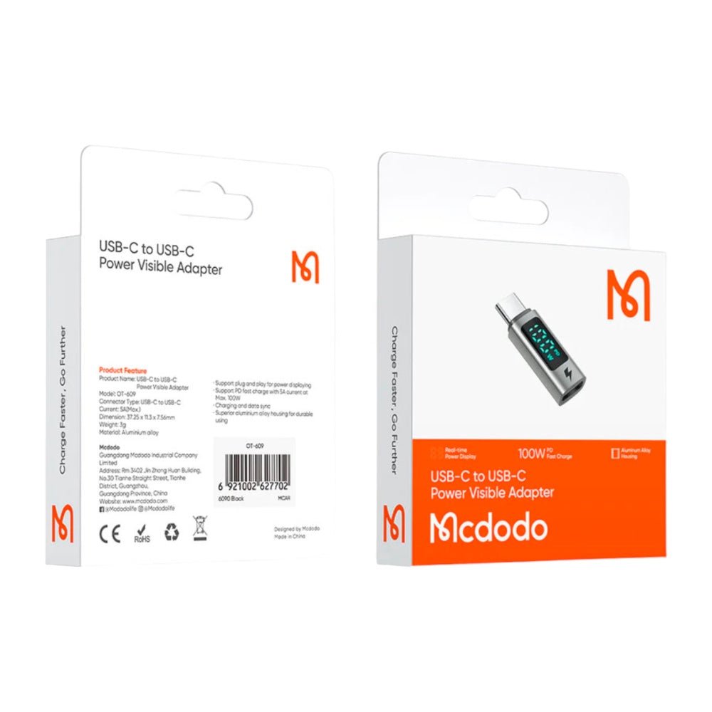 Accesorio McDodo Adaptador Ca-6090 Adaptador Otg USB-C a Tipo-c Color Gris — foto 3