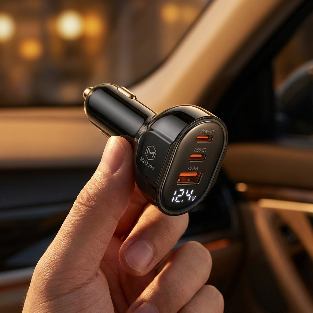 Cargador McDodo Carro Cc-4450 128w Dual USB C+ USB Car Charger Color Negro — foto 5