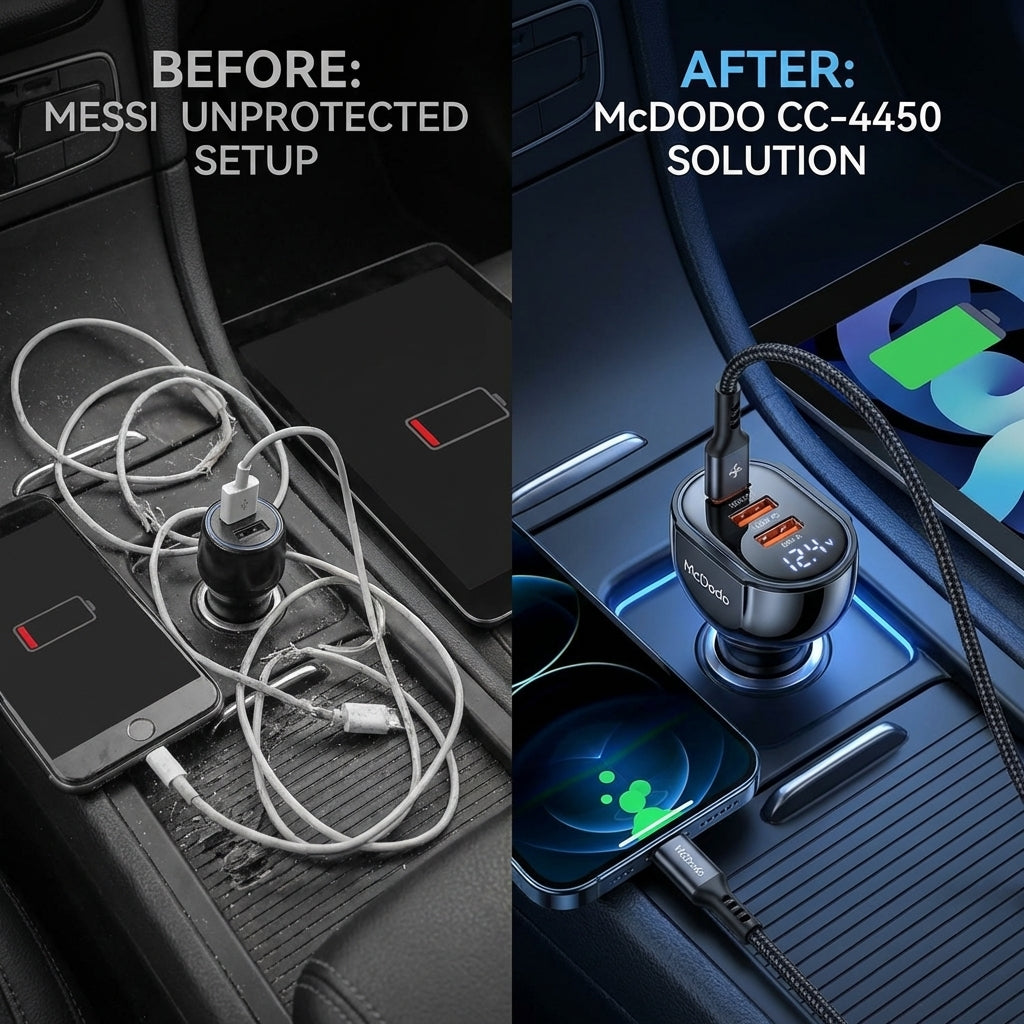 Cargador McDodo Carro Cc-4450 128w Dual USB C+ USB Car Charger Color Negro — foto 6