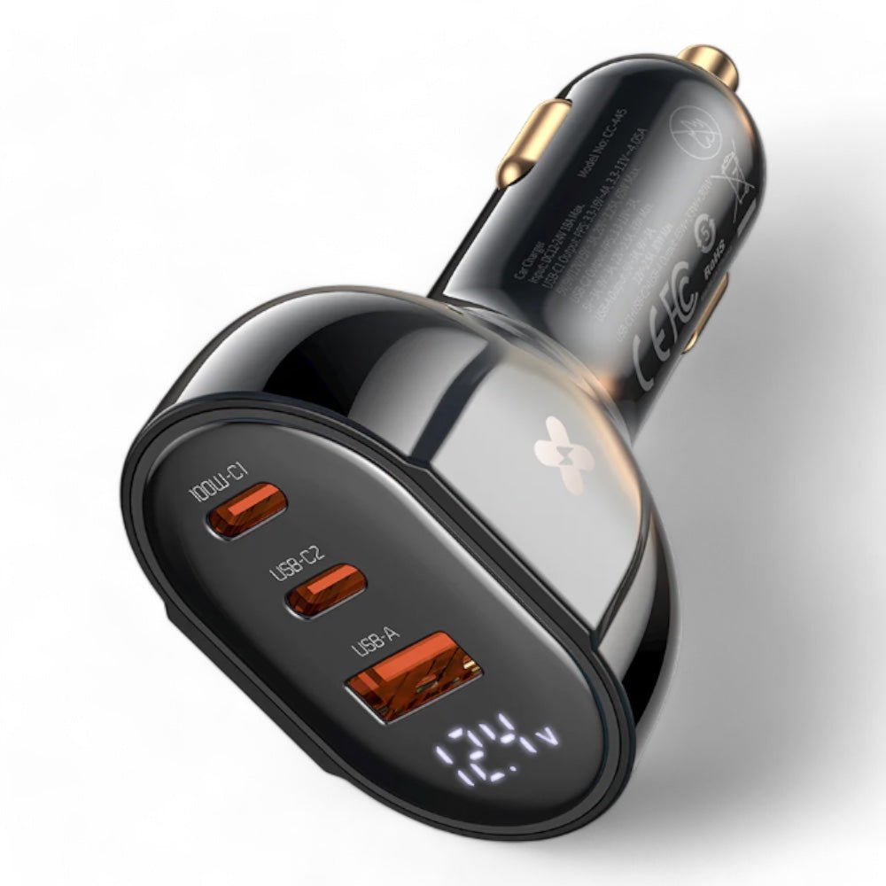 Cargador McDodo Carro Cc-4450 128w Dual USB C+ USB Car Charger Color Negro