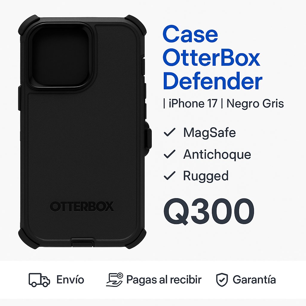 Case OtterBox Defender | iPhone 17 | Negro Gris — foto 6