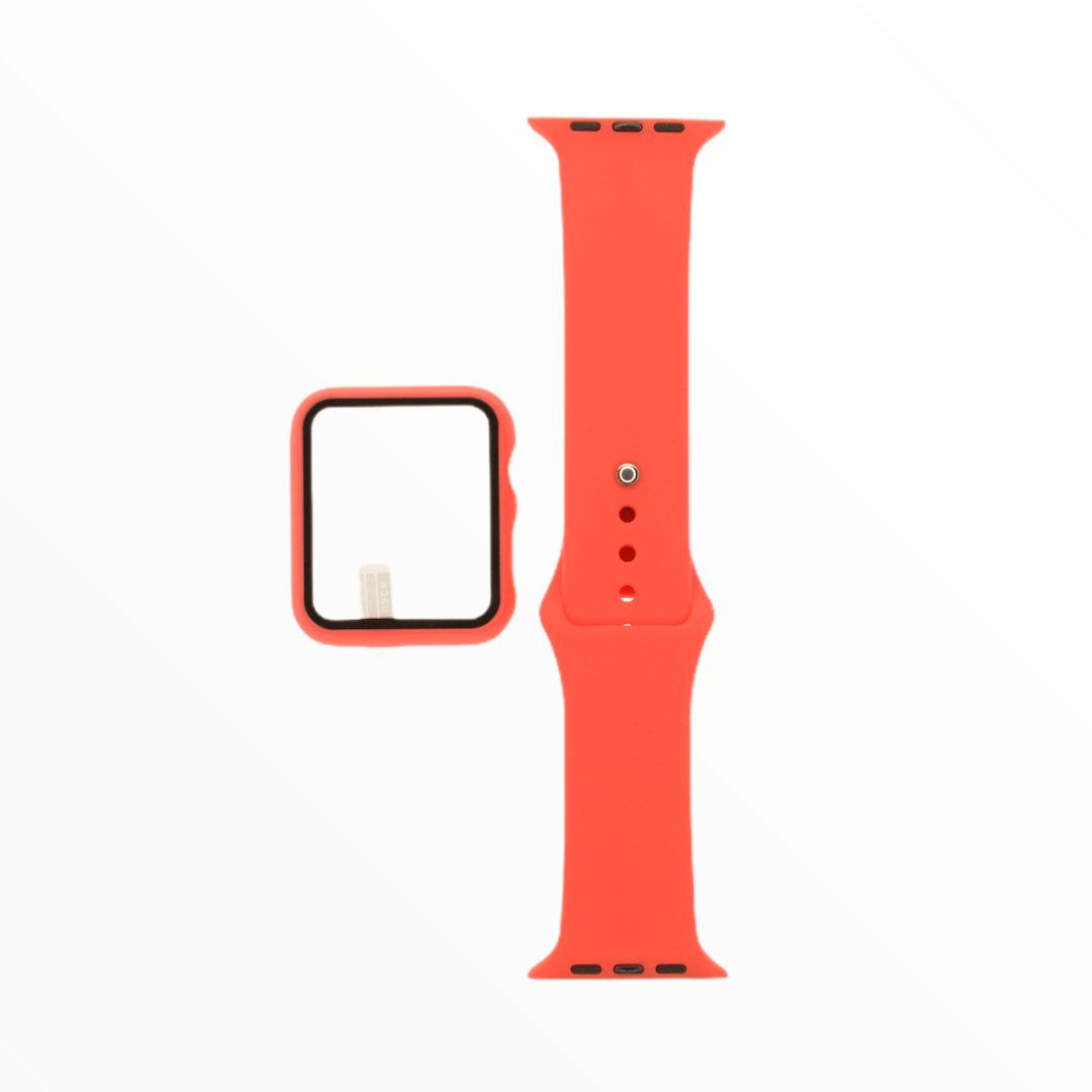 Accesorio El Rey Pulsera con Bumper y Protector de Pantalla Apple Watch 38 Mm Color Rojo — foto 2