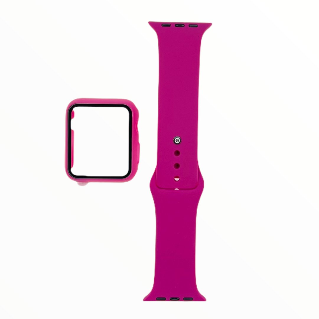 Accesorio El Rey Pulsera con Bumper y Protector de Pantalla Apple Watch 38 Mm Color Rojo Rosa — foto 2