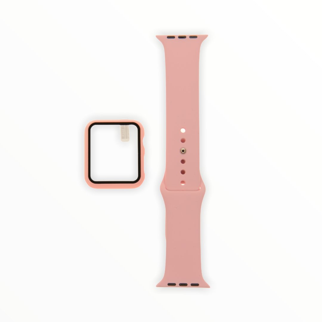 Accesorio El Rey Pulsera con Bumper y Protector de Pantalla Apple Watch 38 Mm Color Rosado