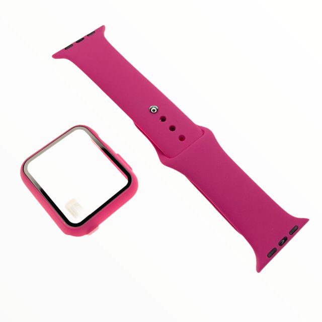 Accesorio El Rey Pulsera con Bumper y Protector de Pantalla Apple Watch 40 Mm Color Rojo Rosa — foto 4