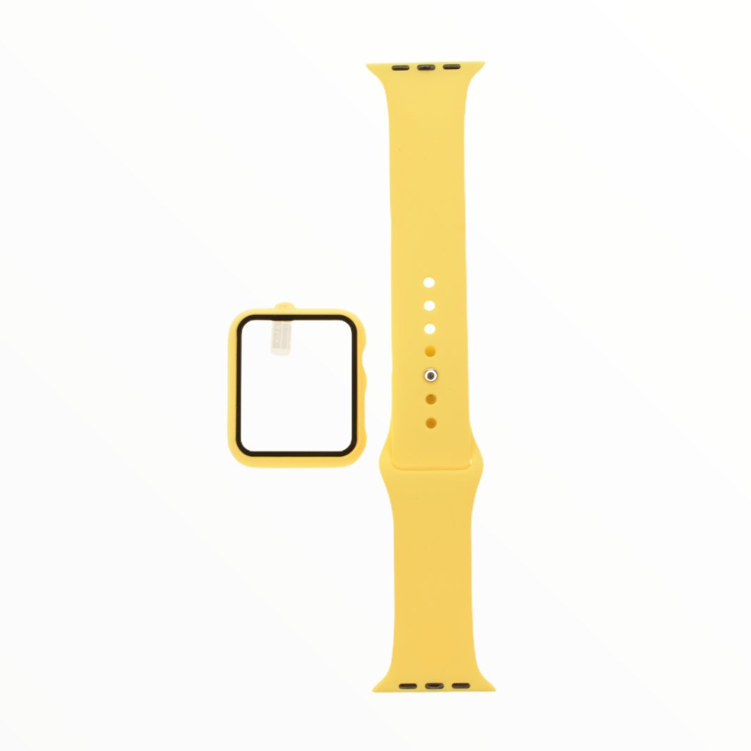 Accesorio El Rey Pulsera con Bumper y Protector de Pantalla Apple Watch 44 Mm Color Amarillo
