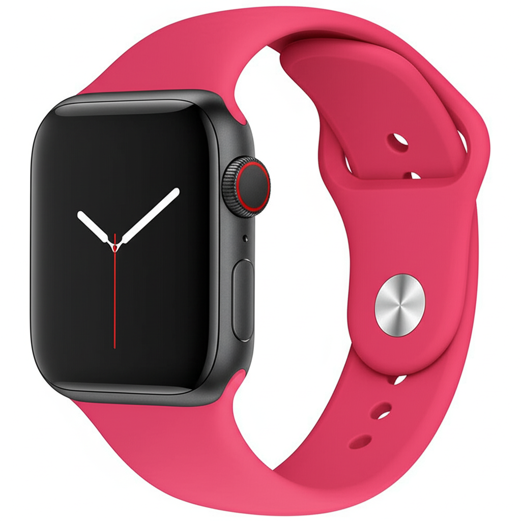 Accesorio El Rey Pulsera Silicon Apple Watch 42 / 44 Mm Color Rojo Suave — foto 3