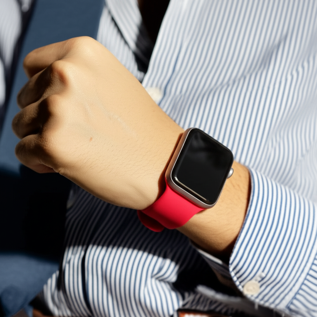 Accesorio El Rey Pulsera Silicon Apple Watch 42 / 44 Mm Color Rojo Suave — foto 4