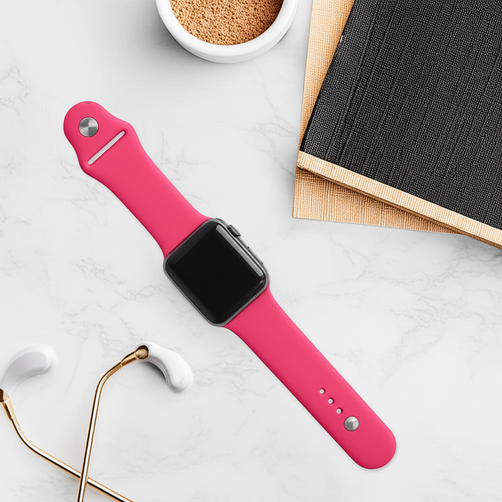 Accesorio El Rey Pulsera Silicon Apple Watch 42 / 44 Mm Color Rojo Suave — foto 5