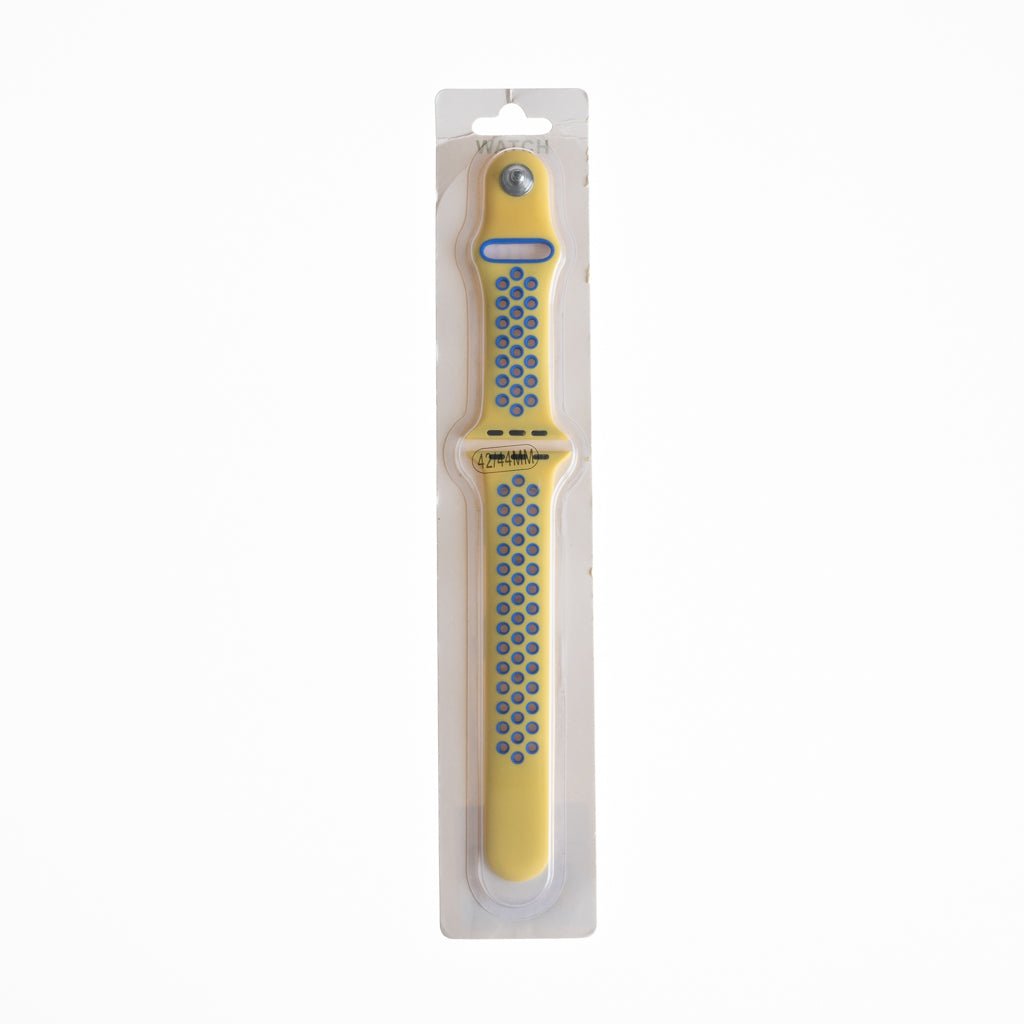 Accesorio El Rey Pulsera Tipo Nike Apple Watch 38 / 40 / 41 Mm Color Amarillo / Azul