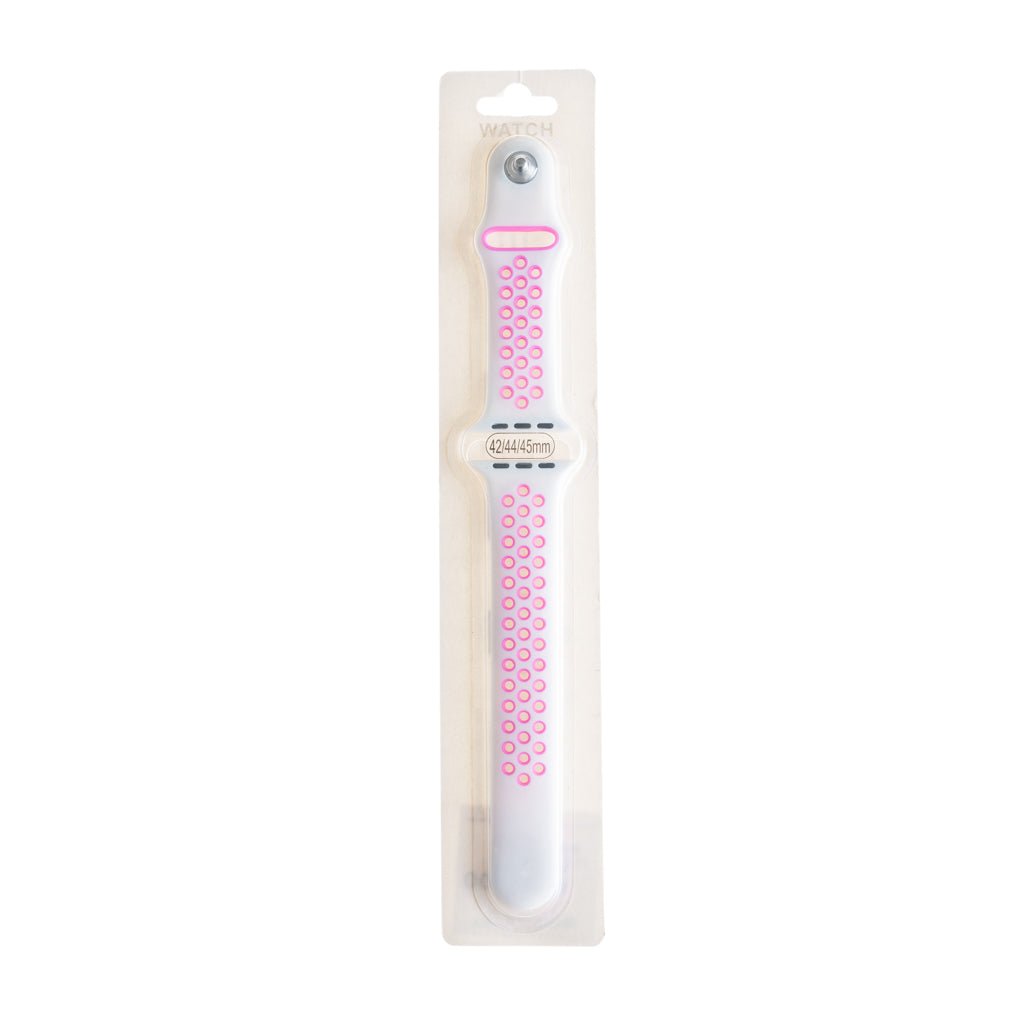 Accesorio El Rey Pulsera Tipo Nike Apple Watch 38 / 40 / 41 Mm Color Blanco / Magenta