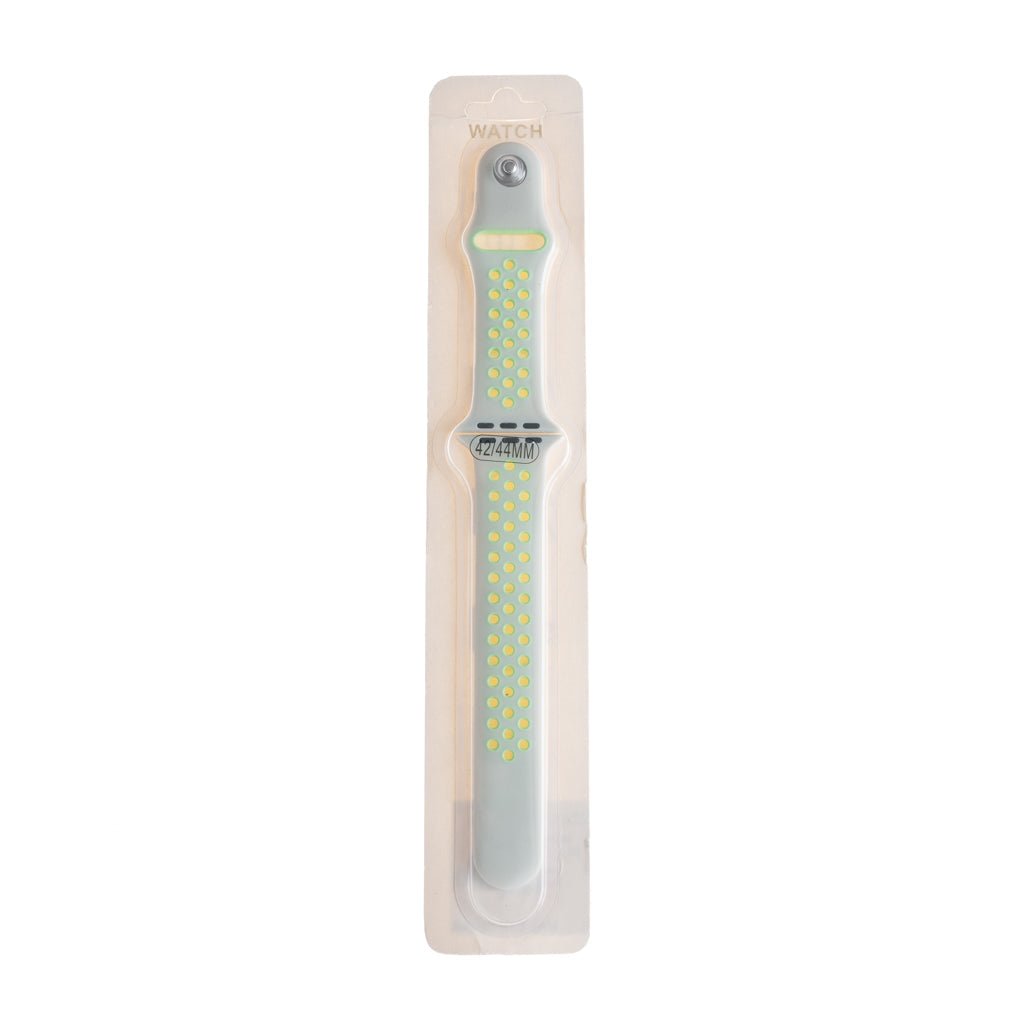 Accesorio El Rey Pulsera Tipo Nike Apple Watch 38 / 40 / 41 Mm Color Gris / Verde Neon