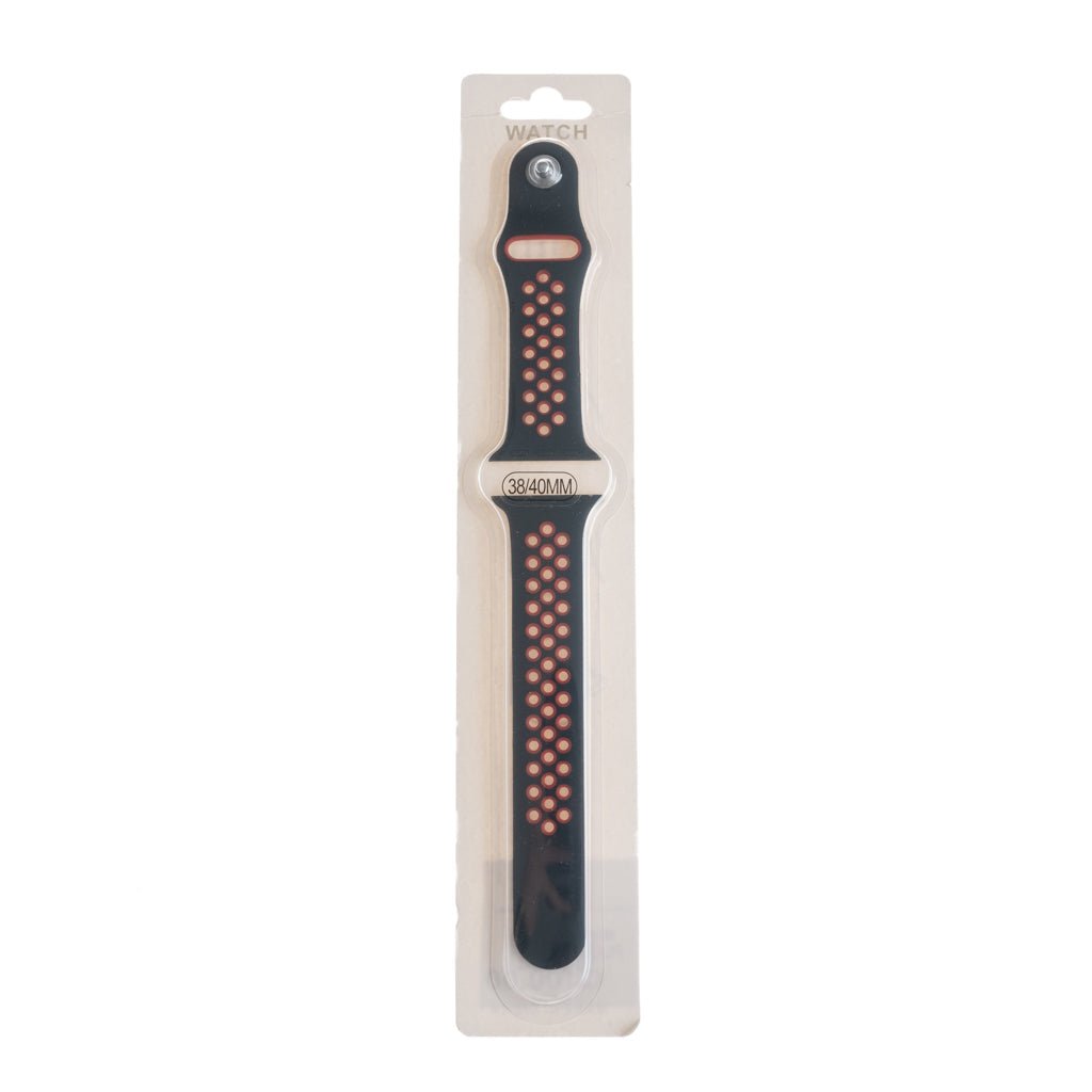 Accesorio El Rey Pulsera Tipo Nike Apple Watch 38 / 40 / 41 Mm Color Negro / Rojo