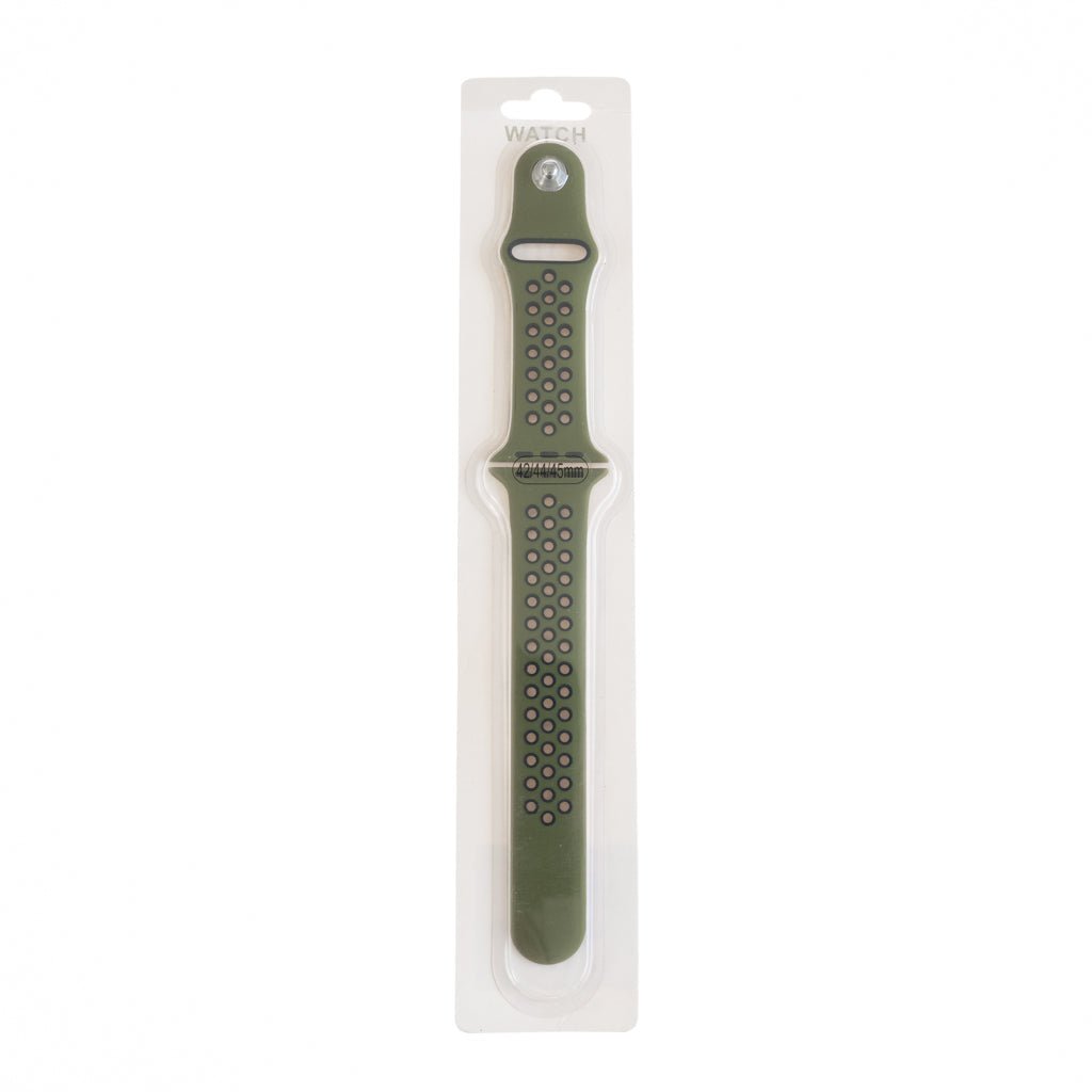 Accesorio El Rey Pulsera Tipo Nike Apple Watch 38 / 40 / 41 Mm Color Verde Musgo / Negro