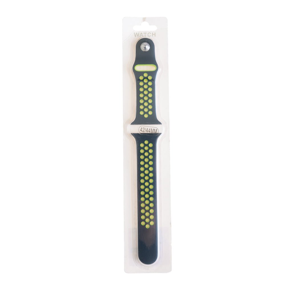 Accesorio El Rey Pulsera Tipo Nike Apple Watch 38 / 40 / 41 Mm Color Verde Neon / Negro