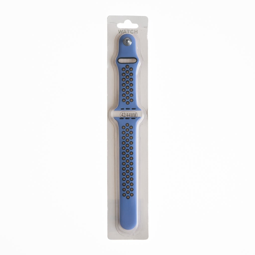 Accesorio el Rey Pulsera Tipo Nike Apple Watch 42 / 44 / 45 Mm Color Azul Indigo / Negro