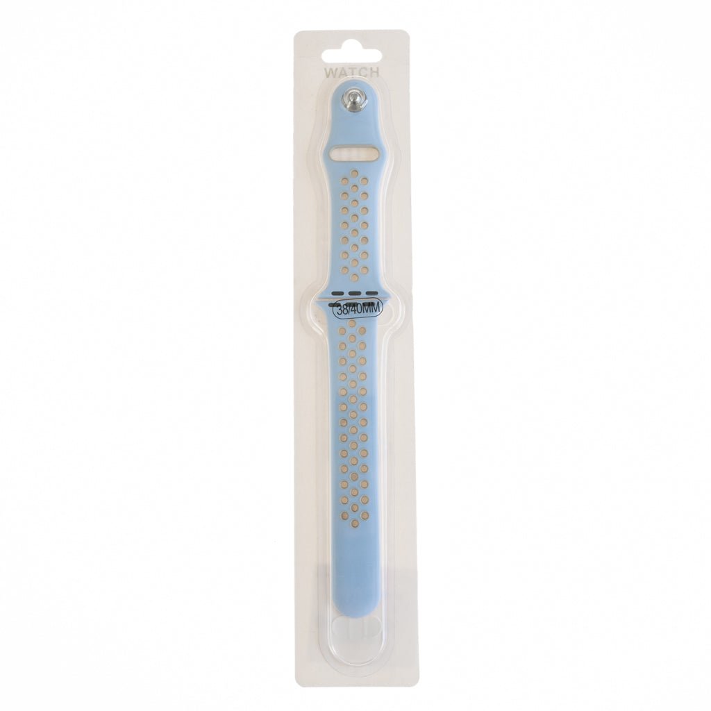 Accesorio el Rey Pulsera Tipo Nike Apple Watch 42 / 44 / 45 Mm Color Celeste / Gris Claro