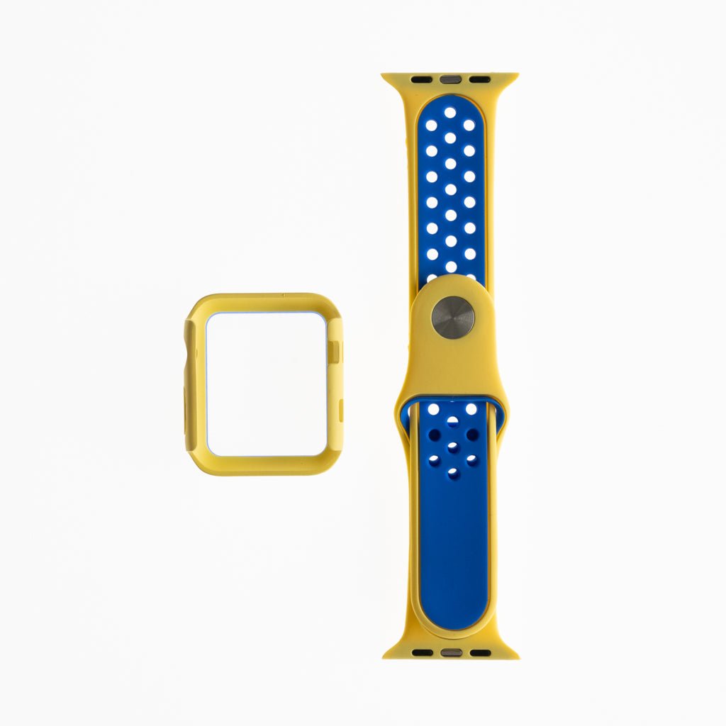 Accesorio Generico Pulsera Nike con Bumper Apple Watch 38 Mm Color Amarillo / Azul — foto 3