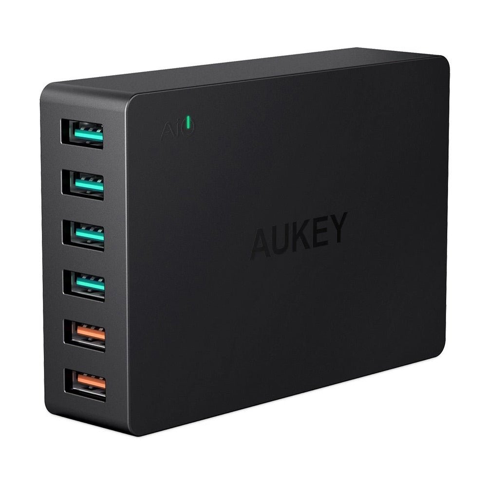 Cargador Aukey Estacion 6 Puertode 60w con Chip Intelite QC 3.0 USB Charging Station