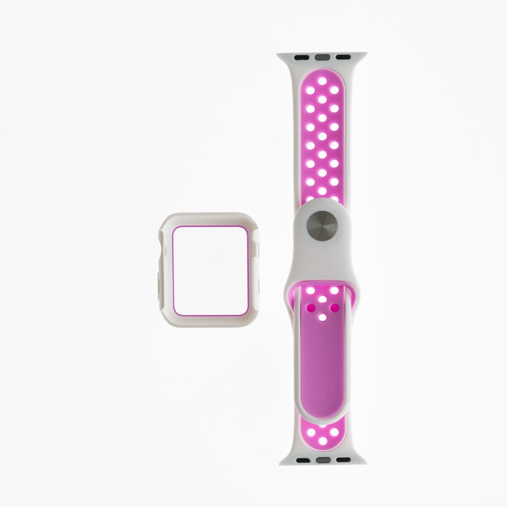 Accesorio Generico Pulsera Nike con Bumper Apple Watch 44 Mm Color Blanco / Fucsia — foto 3