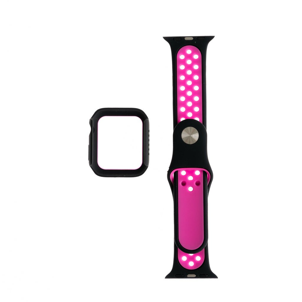Accesorio Generico Pulsera Nike con Bumper Apple Watch 45 Mm Color Negro / Fucsia — foto 3